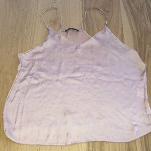 Pink silk tank